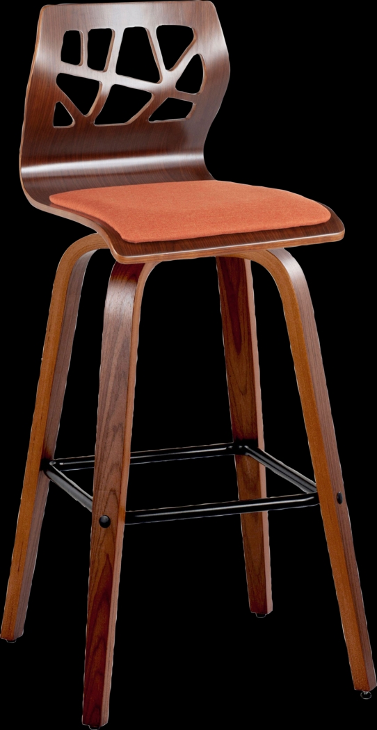 Watsonia II Orange Swivel Barstool, Set of 2 - Thumbnail - Image 6