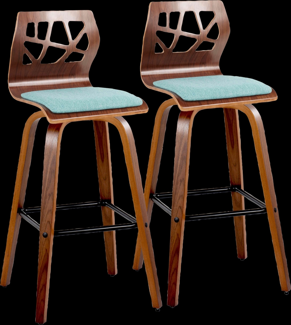 Watsonia II Teal Swivel Barstool, Set of 2 - Thumbnail - Image 1