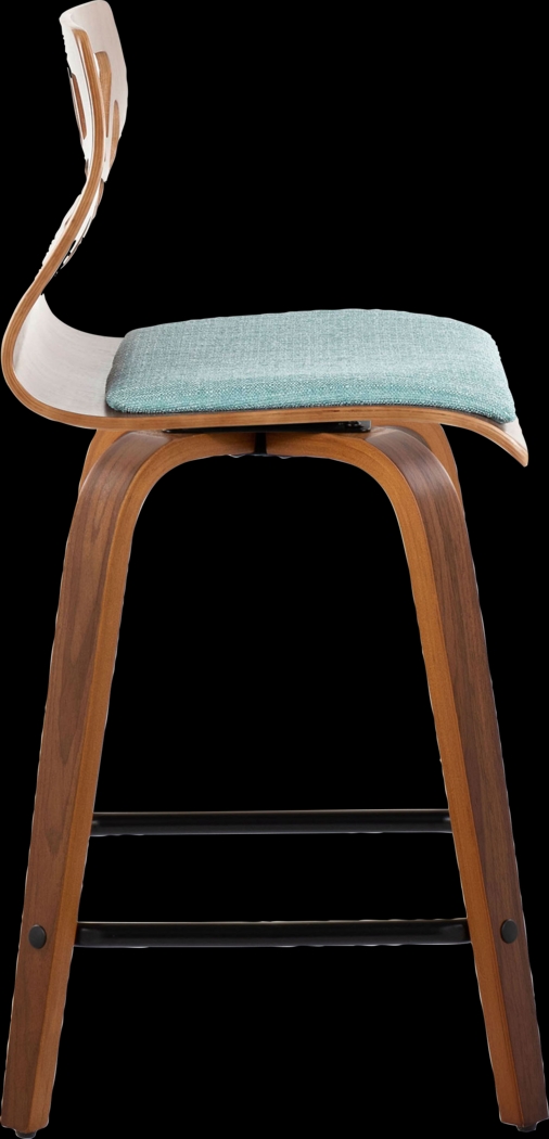 Watsonia II Teal Swivel Counter Height Stool, Set of 2 - Thumbnail - Image 7