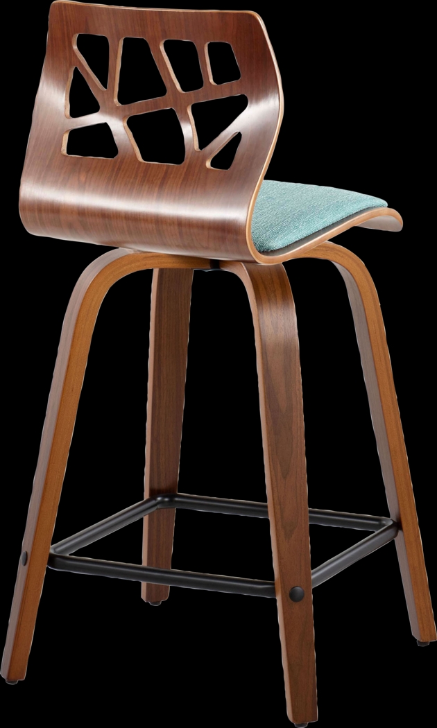 Watsonia II Teal Swivel Counter Height Stool, Set of 2 - Thumbnail - Image 8