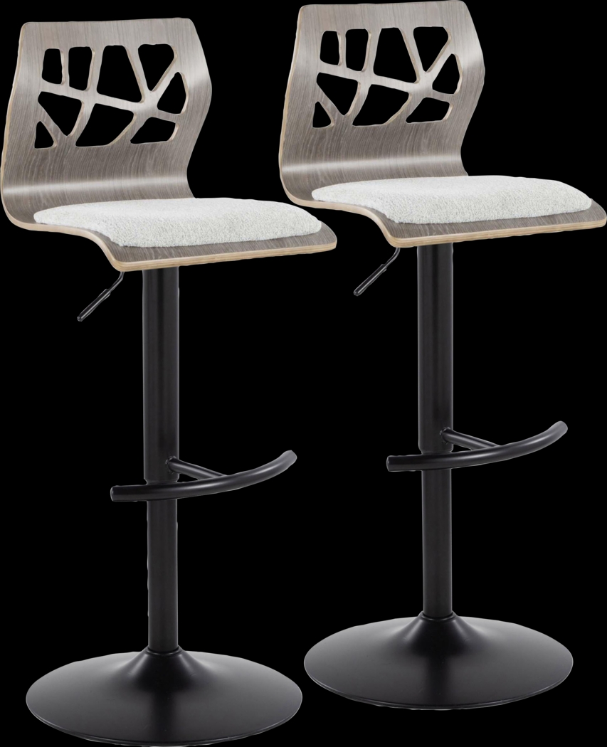Watsonia III Gray Adjustable Barstool, Set of 2 - Thumbnail - Image 1