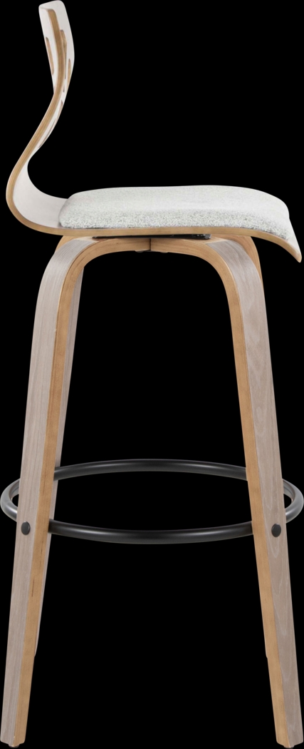 Watsonia III Light Gray Swivel Barstool, Set of 2 - Thumbnail - Image 3