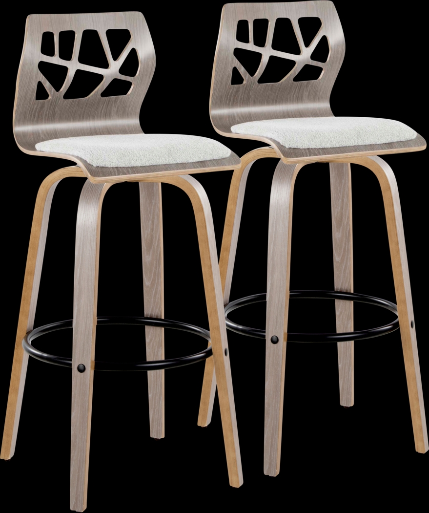 Watsonia III Light Gray Swivel Barstool, Set of 2 - Thumbnail - Image 1