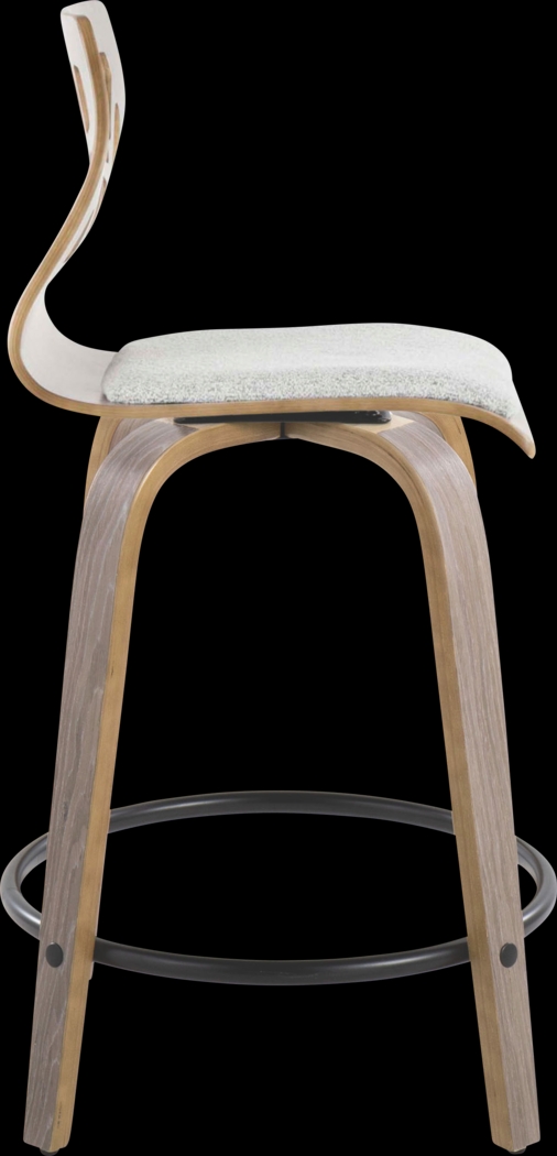 Watsonia III Light Gray Swivel Counter Height Stool, Set of 2 - Thumbnail - Image 3