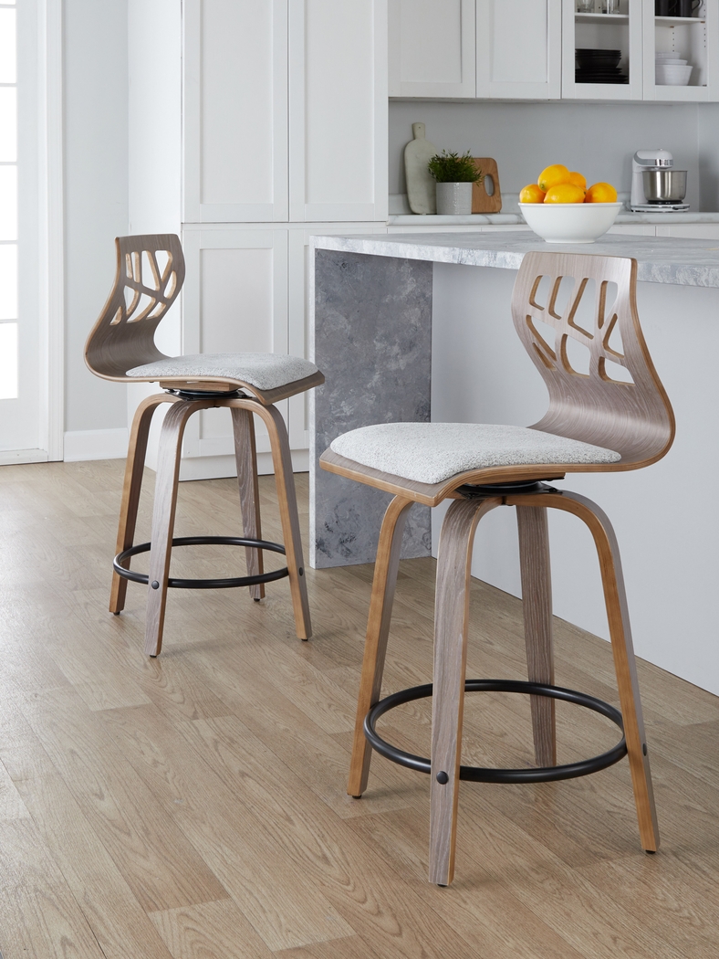 Watsonia III Light Gray Swivel Counter Height Stool, Set of 2 - Thumbnail - Image 7