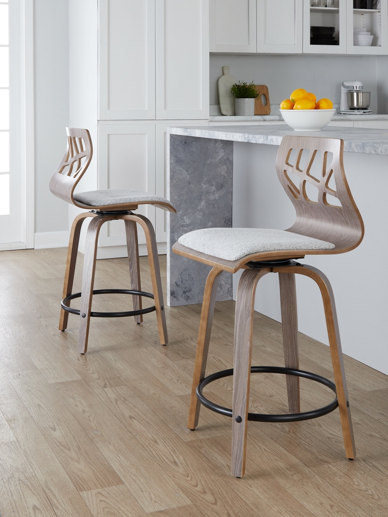 Watsonia III Light Gray Swivel Counter Height Stool, Set of 2 - Thumbnail - Image 10