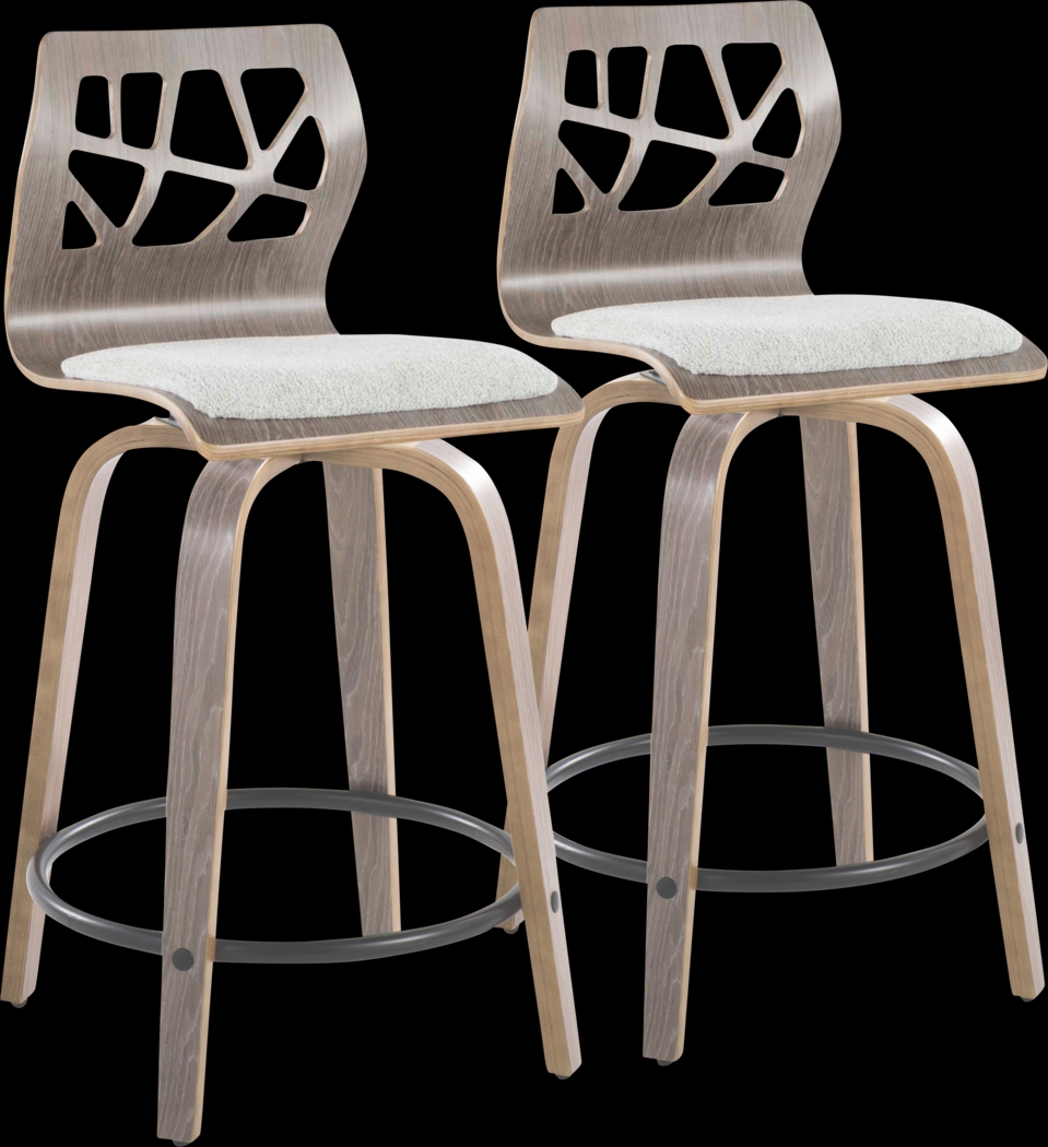 Watsonia III Light Gray Swivel Counter Height Stool, Set of 2 - Thumbnail - Image 1