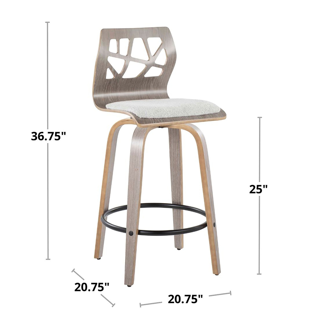 Watsonia III Light Gray Swivel Counter Height Stool, Set of 2 - Thumbnail - Image 12