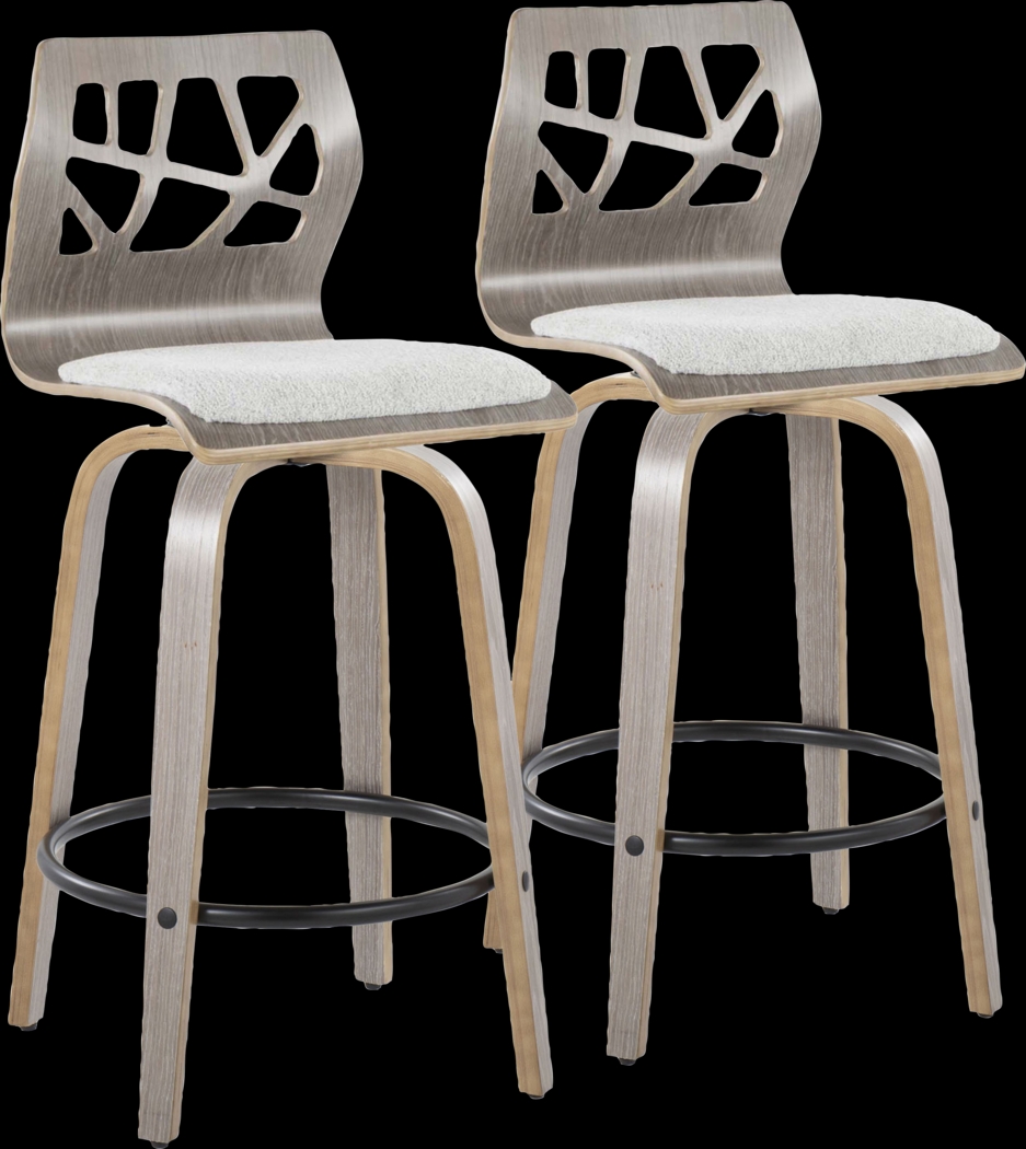 Watsonia III Light Gray Swivel Counter Height Stool, Set of 2 - Thumbnail - Image 1