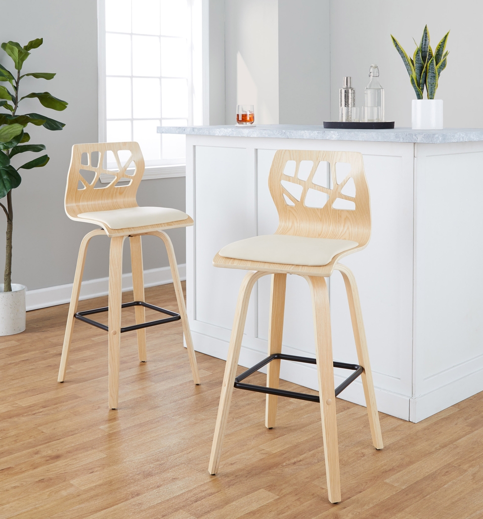 Watsonia III Natural Swivel Barstool, Set of 2 - Thumbnail - Image 4