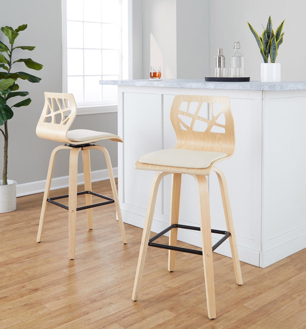 Watsonia III Natural Swivel Barstool, Set of 2 - Thumbnail - Image 5