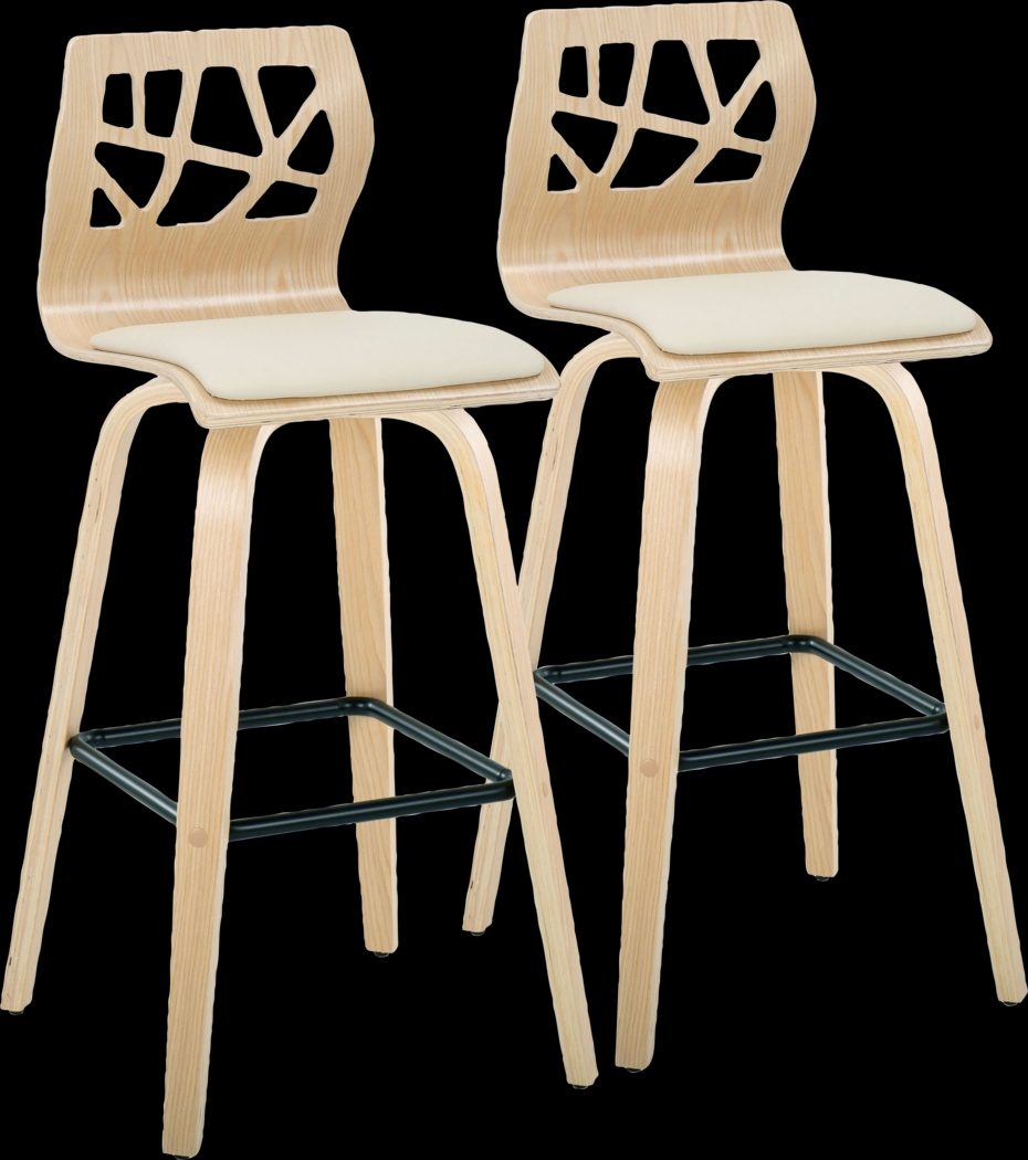 Watsonia III Natural Swivel Barstool, Set of 2 - Thumbnail - Image 1