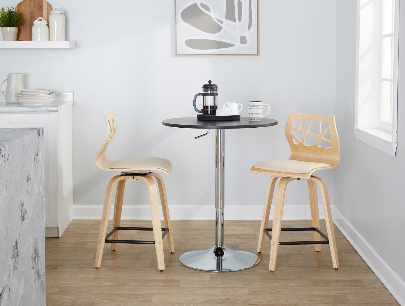 Watsonia III Natural Swivel Counter Height Stool, Set of 2 - Thumbnail - Image 3