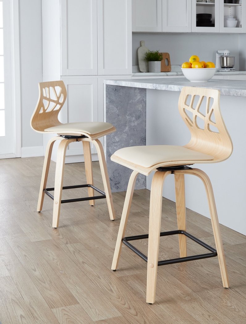 Watsonia III Natural Swivel Counter Height Stool, Set of 2 - Thumbnail - Image 5