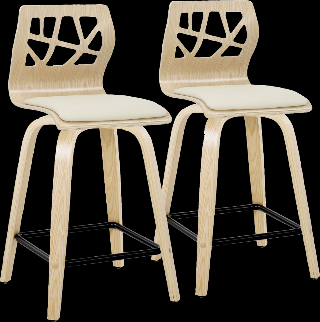 Watsonia III Natural Swivel Counter Height Stool, Set of 2 - Thumbnail - Image 1