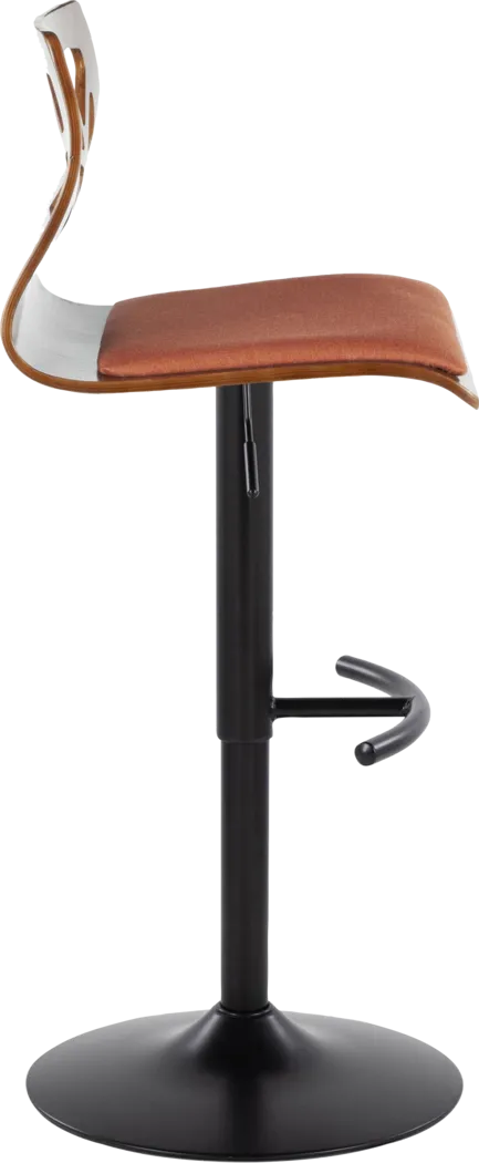 Watsonia IV Orange Adjustable Barstoool, Set of 2 - Thumbnail - Image 7