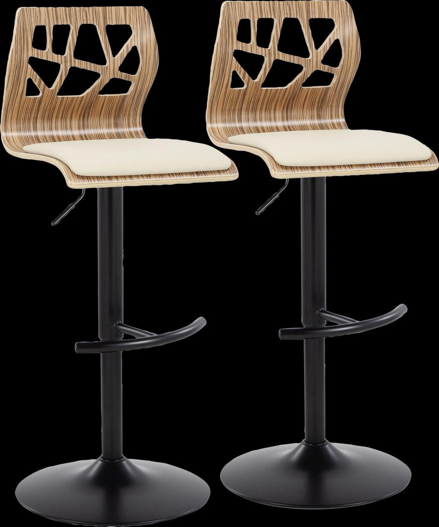 Watsonia IX Cream Adjustable Barstool, Set of 2 - Thumbnail - Image 1