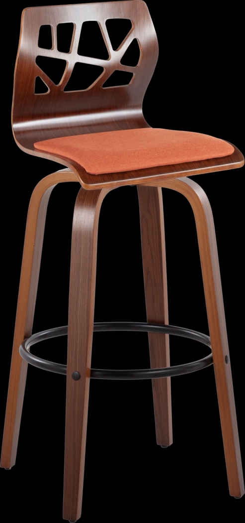 Watsonia Orange Swivel Barstool, Set of 2 - Thumbnail - Image 4