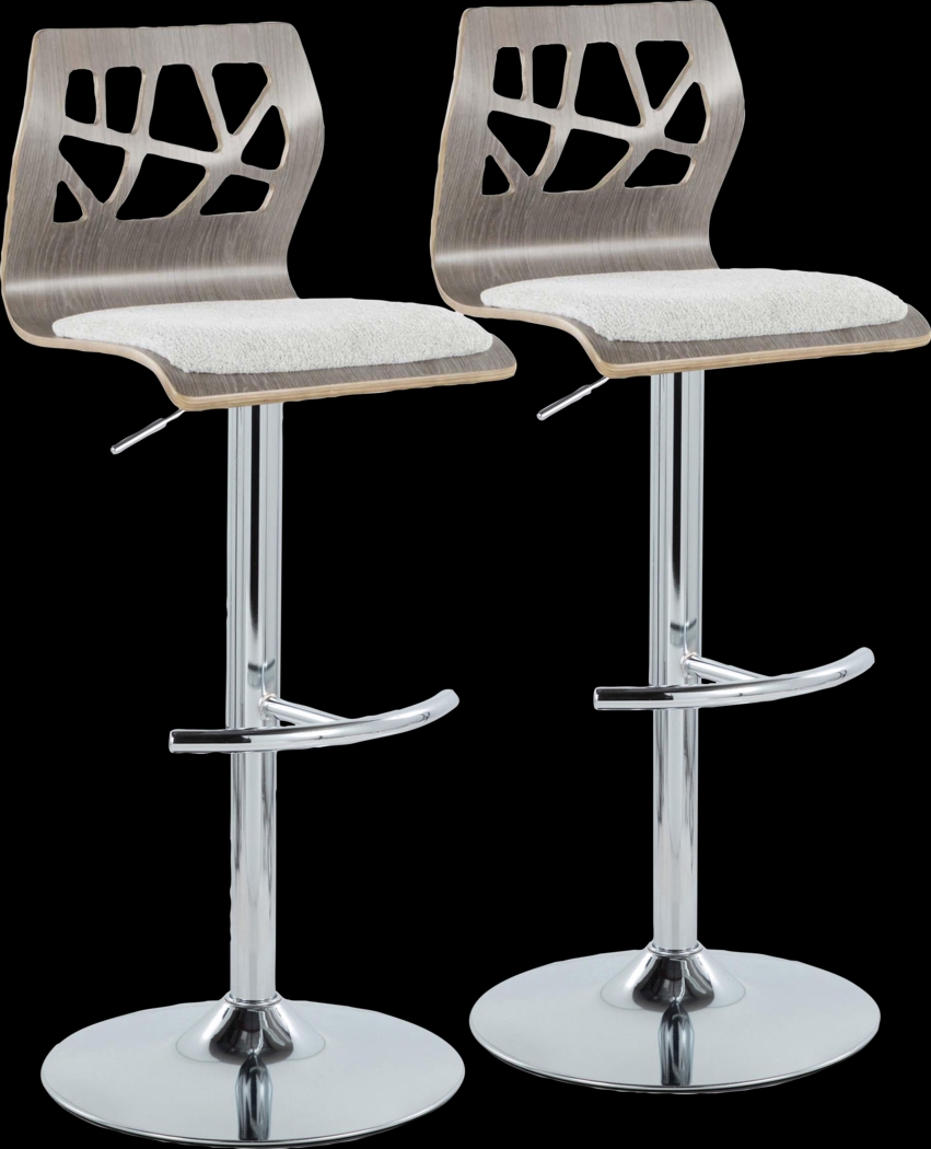 Watsonia V Gray Adjustable Barstool, Set of 2 - Thumbnail - Image 1