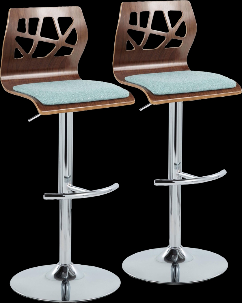 Watsonia VI Teal Adjustable Barstool, Set of 2 - Thumbnail - Image 1