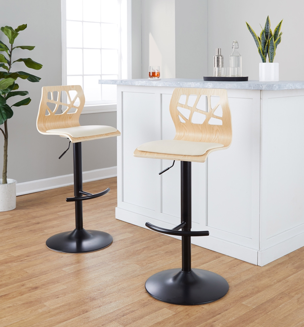 Watsonia VII Cream Adjustable Barstool, Set of 2 - Thumbnail - Image 4