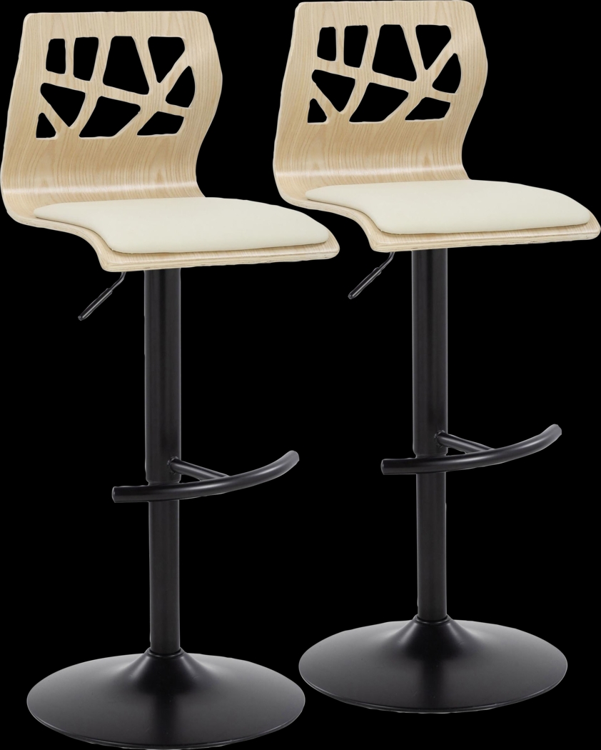 Watsonia VII Cream Adjustable Barstool, Set of 2 - Thumbnail - Image 1