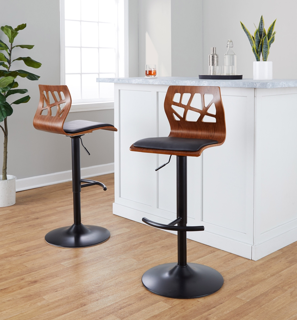 Watsonia VIII Black Adjustable Barstool, Set of 2 - Thumbnail - Image 3