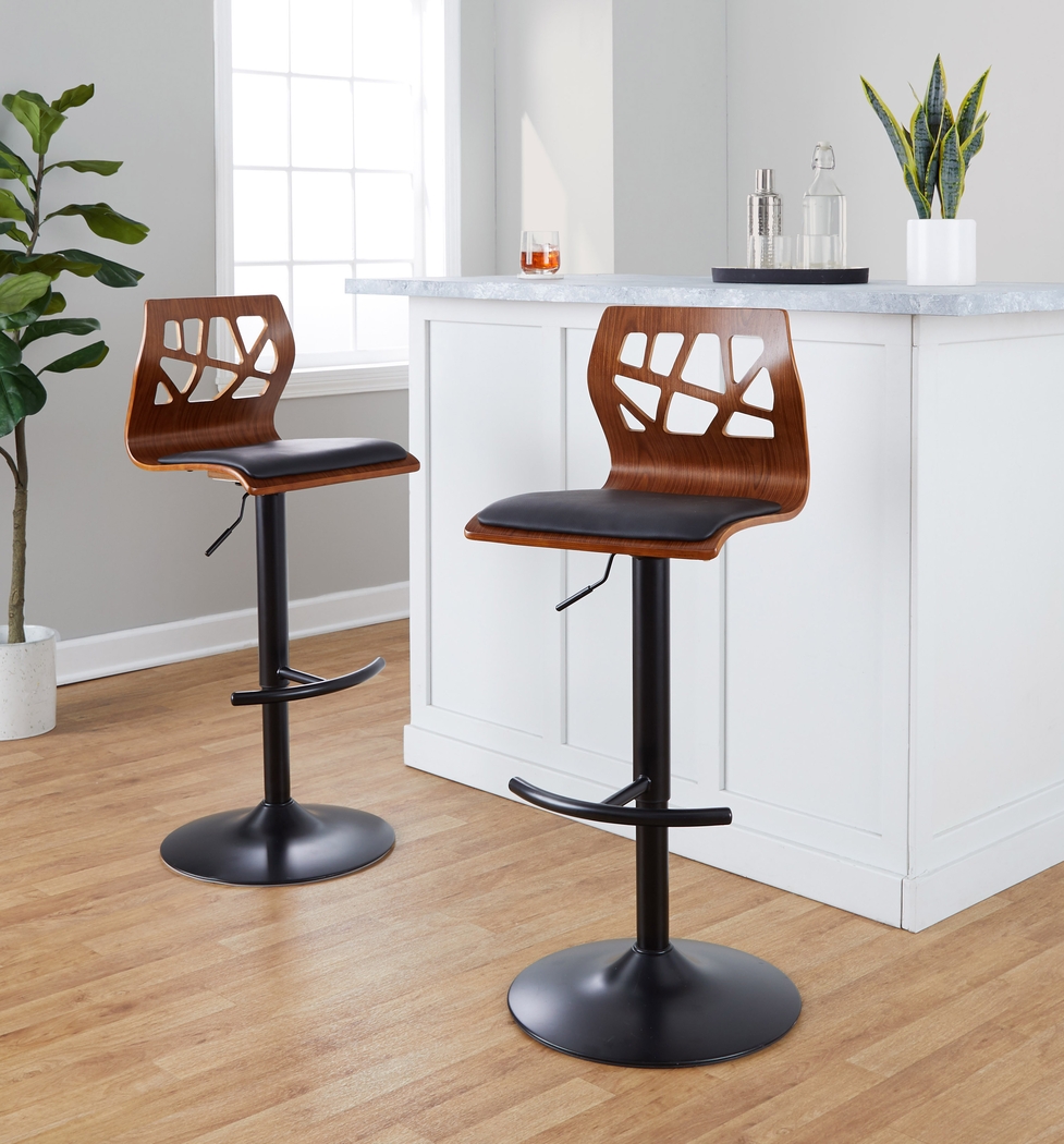Watsonia VIII Black Adjustable Barstool, Set of 2 - Thumbnail - Image 5
