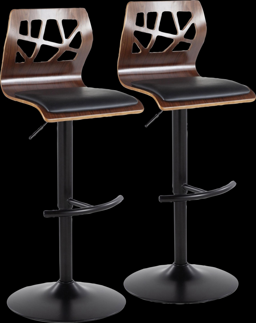 Watsonia VIII Black Adjustable Barstool, Set of 2 - Thumbnail - Image 1
