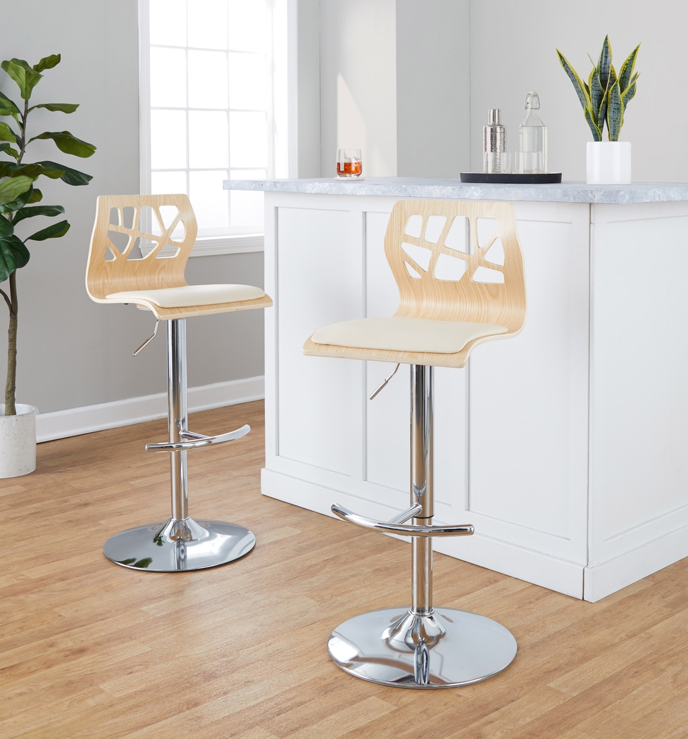 Watsonia X Cream Adjustable Barstool, Set of 2 - Thumbnail - Image 4