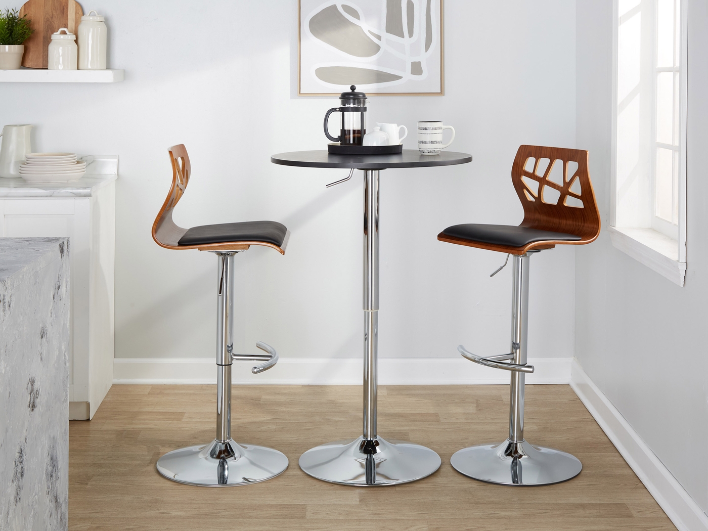 Watsonia XI Black Adjustable Barstool, Set of 2 - Thumbnail - Image 2