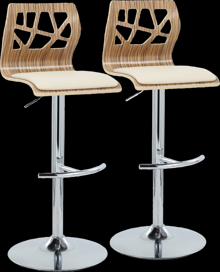 Watsonia XII Cream Adjustable Barstool, Set of 2 - Thumbnail - Image 1