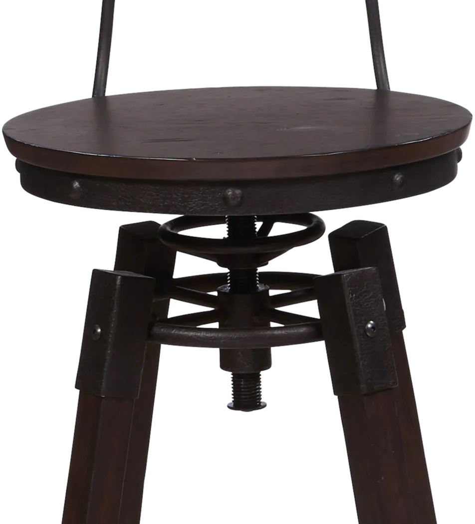 Watton Brown Adjustable Swivel Barstool - Thumbnail - Image 2