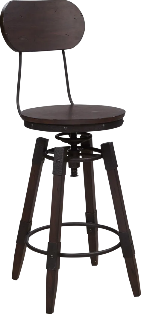 Watton Brown Adjustable Swivel Barstool - Thumbnail - Image 1