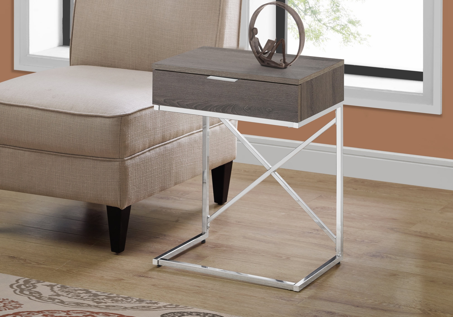 Wauford Taupe Accent Table - Thumbnail - Image 2