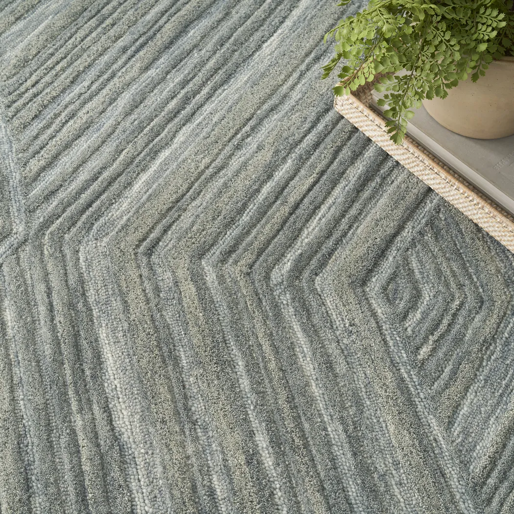 Wave Illusion Blue 3'9 x 5'9 Rug - Thumbnail - Image 6