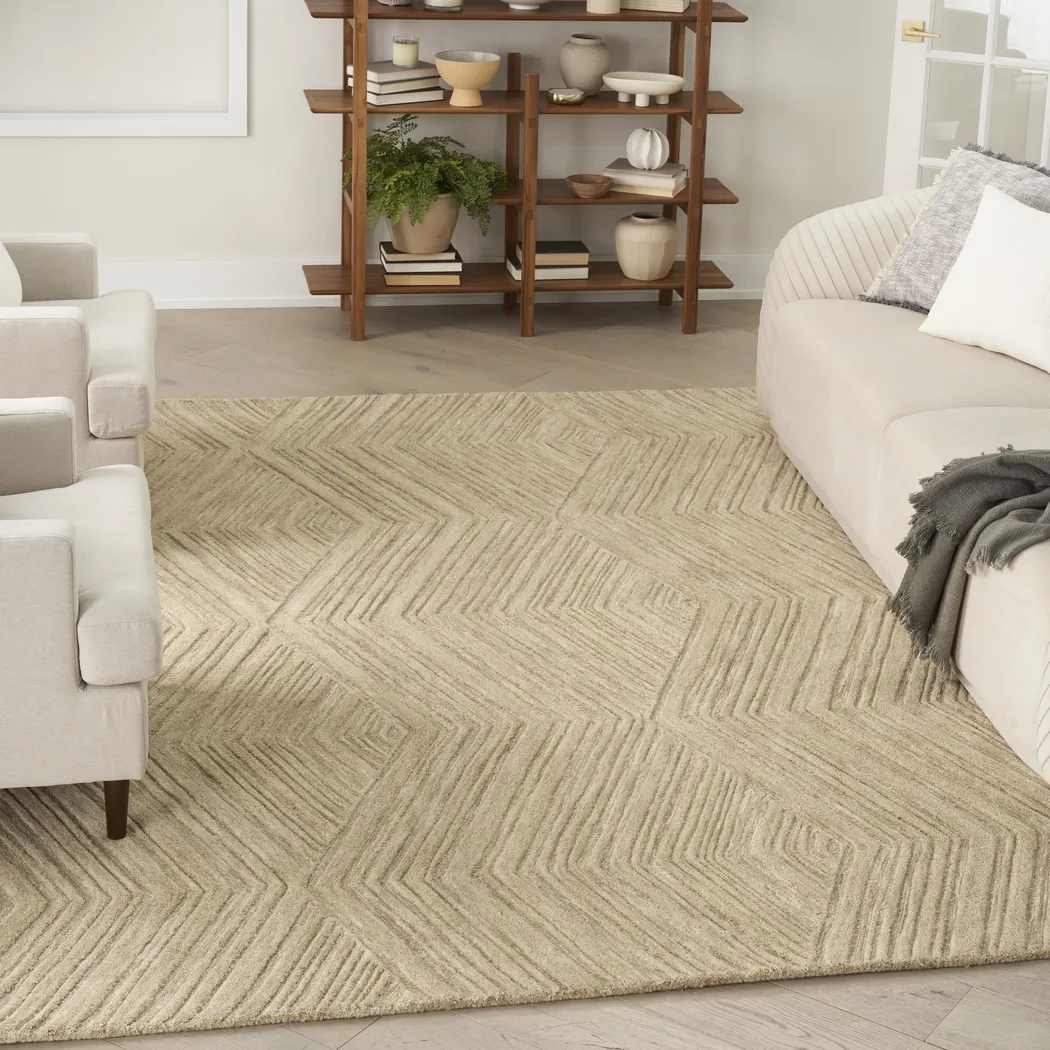 WAVE ILLUSION TAUPE 5'3 x 7'3 RUG - Thumbnail - Image 2
