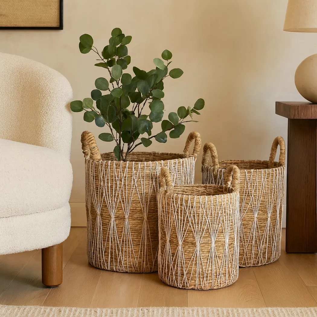 Wavedale Brown Basket, Set of 3 - Thumbnail - Image 2