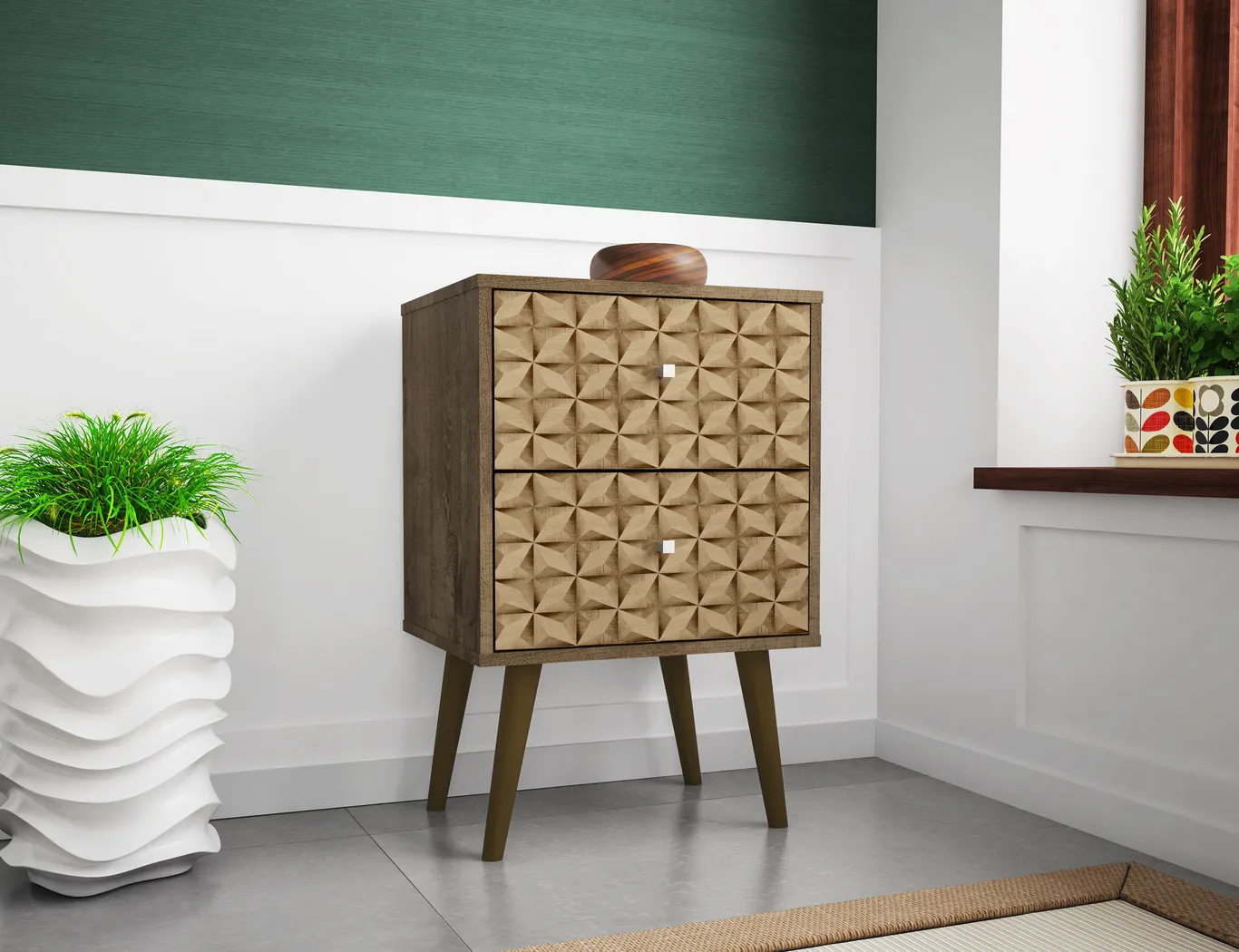 Wavefruit Brown Nightstand - Thumbnail - Image 2