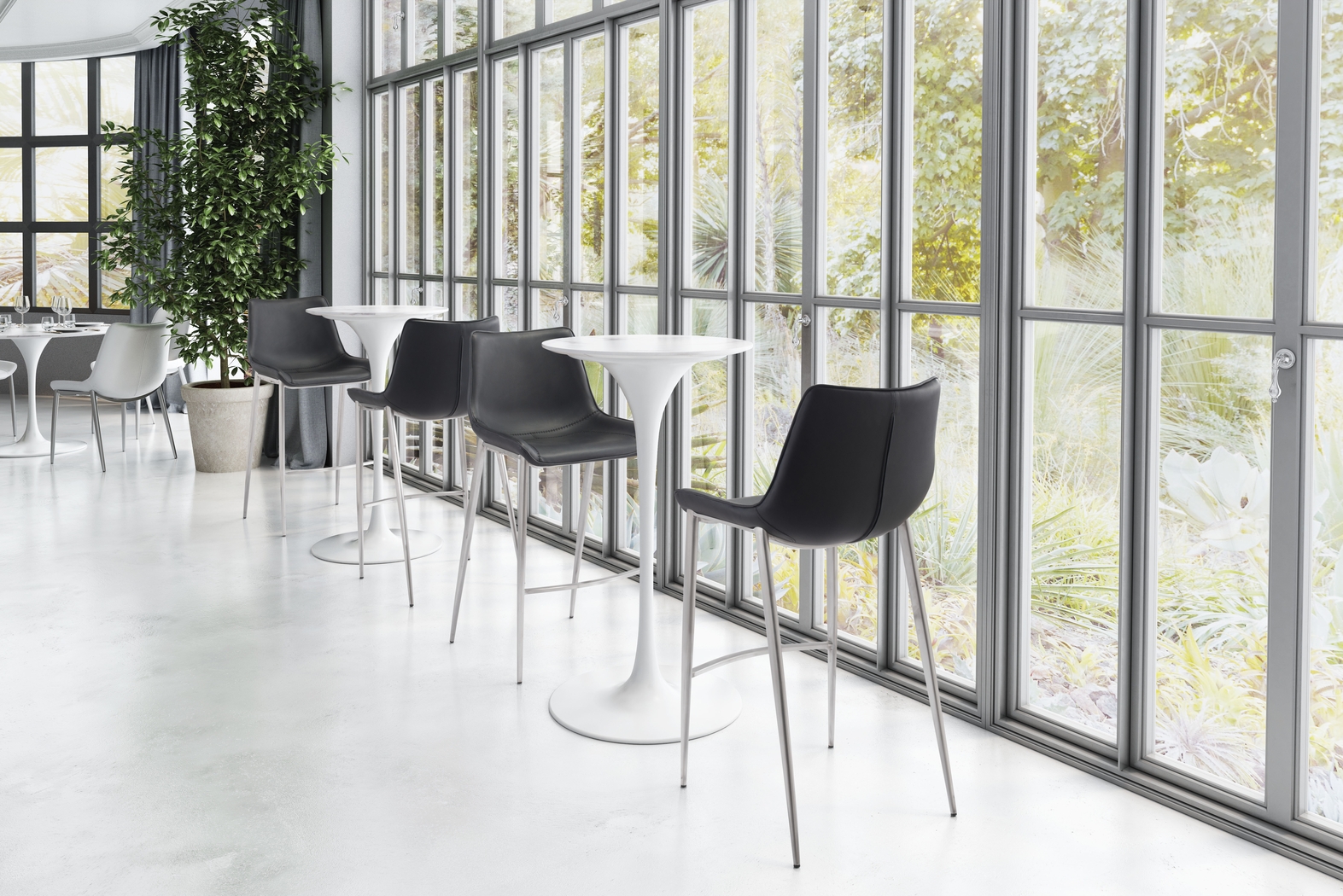 Wavell Black Steel Barstool, Set of 2 - Thumbnail - Image 8