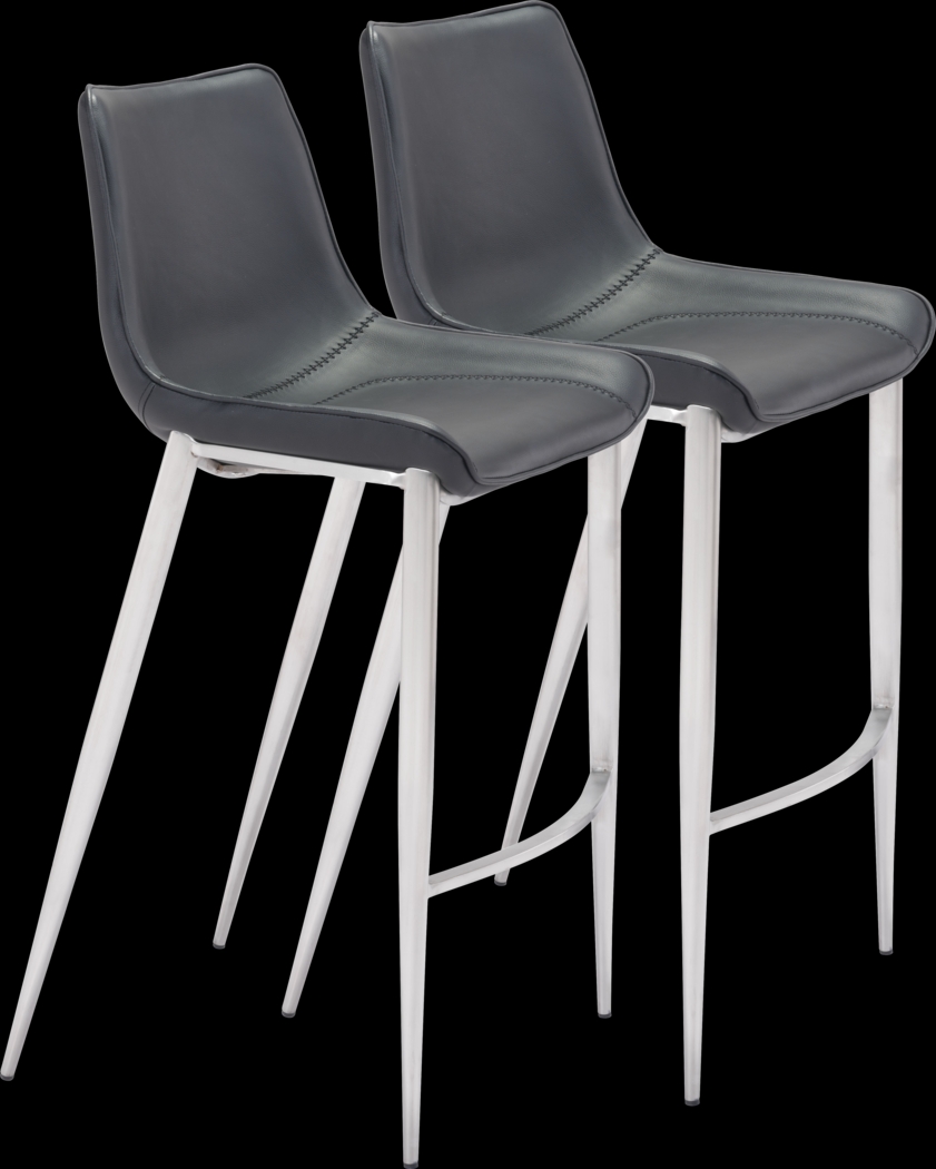 Wavell Black Steel Barstool, Set of 2 - Thumbnail - Image 1