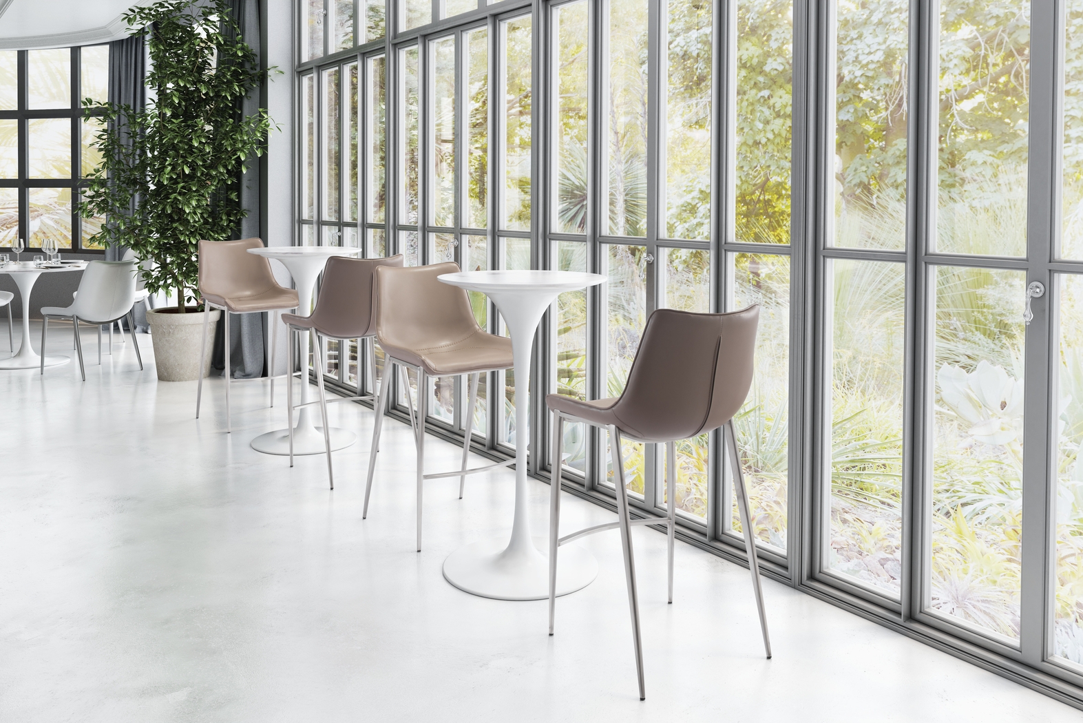 Wavell Gray Steel Barstool, Set of 2 - Thumbnail - Image 7