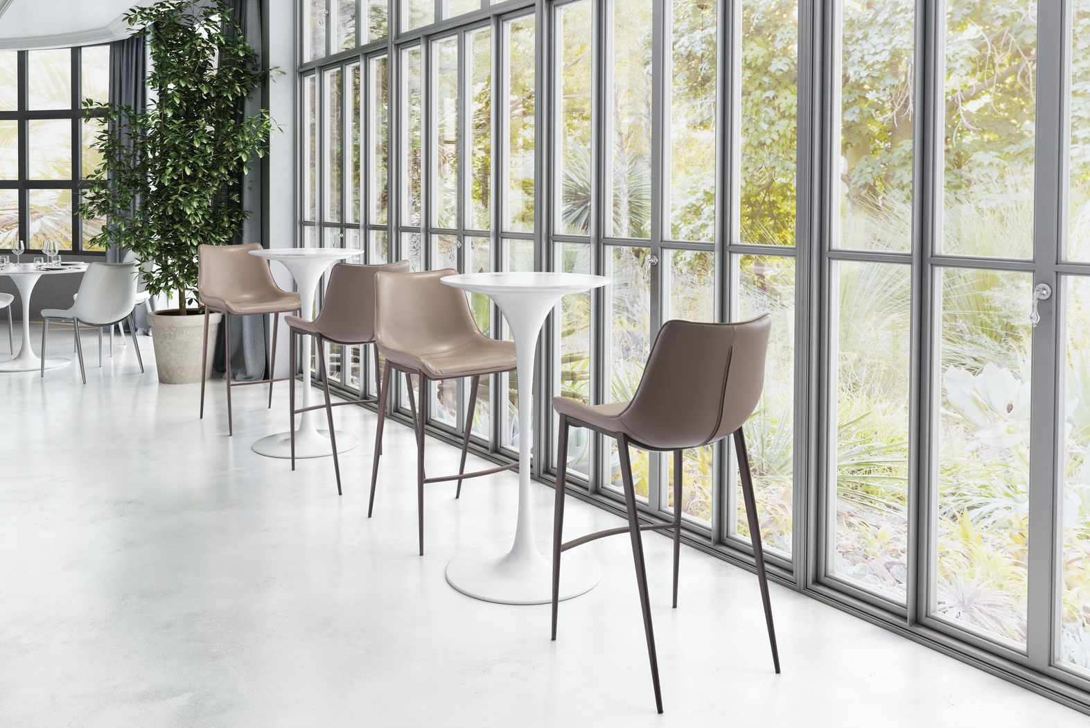 Wavell Gray Walnut Barstool, Set of 2 - Thumbnail - Image 8