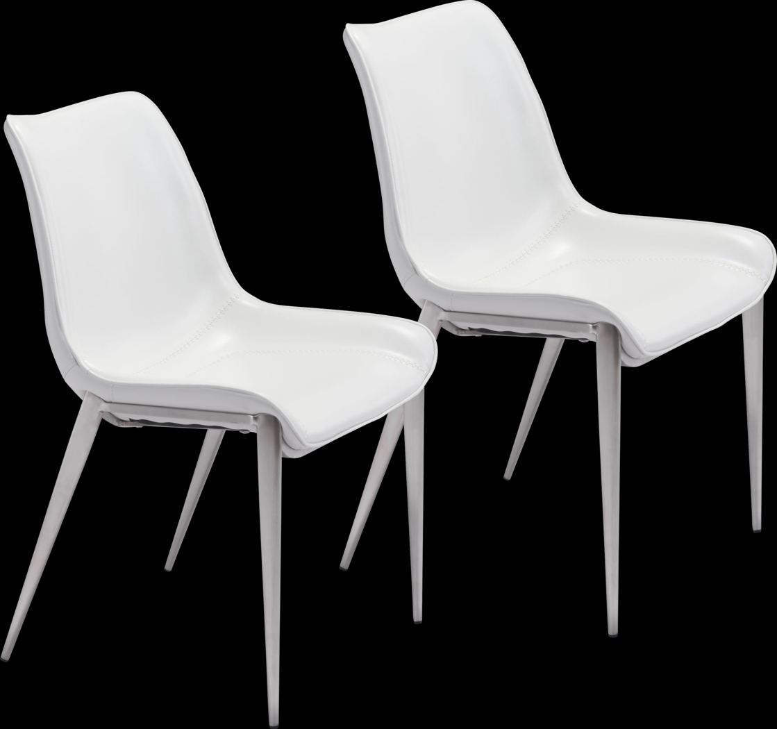 Wavell White Side Chair, Set of 2 - Thumbnail - Image 1