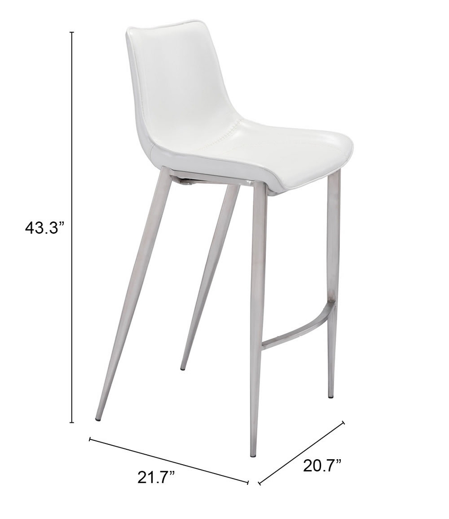 Wavell White Steel Barstool, Set of 2 - Thumbnail - Image 9