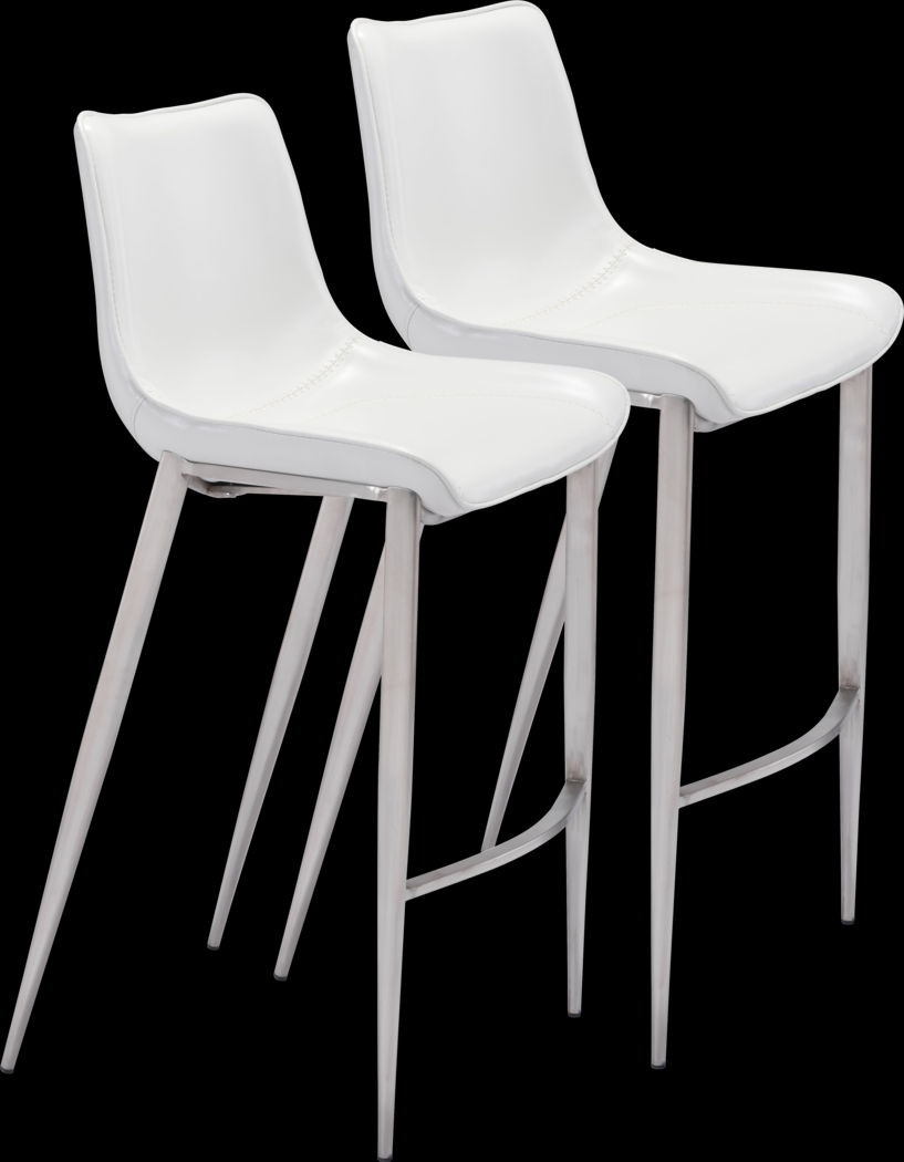 Wavell White Steel Barstool, Set of 2 - Thumbnail - Image 1