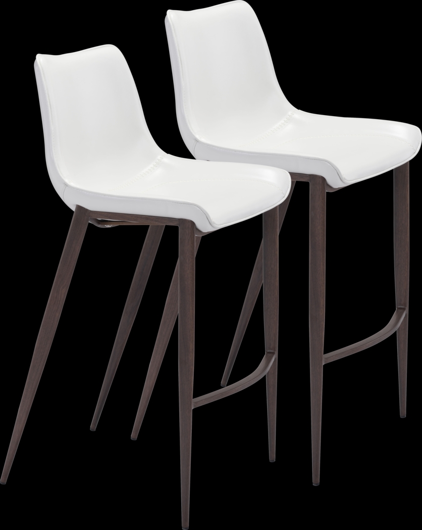 Wavell White Walnut Barstool, Set of 2 - Thumbnail - Image 1