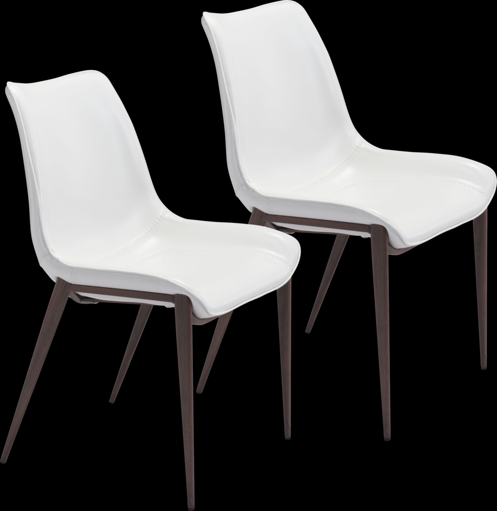 Wavell White Walnut Side Chair, Set of 2 - Thumbnail - Image 1
