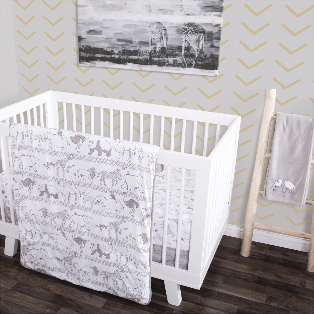 Waverly Congo Line Gray 5 Pc Baby Bedding Set - Thumbnail - Image 5