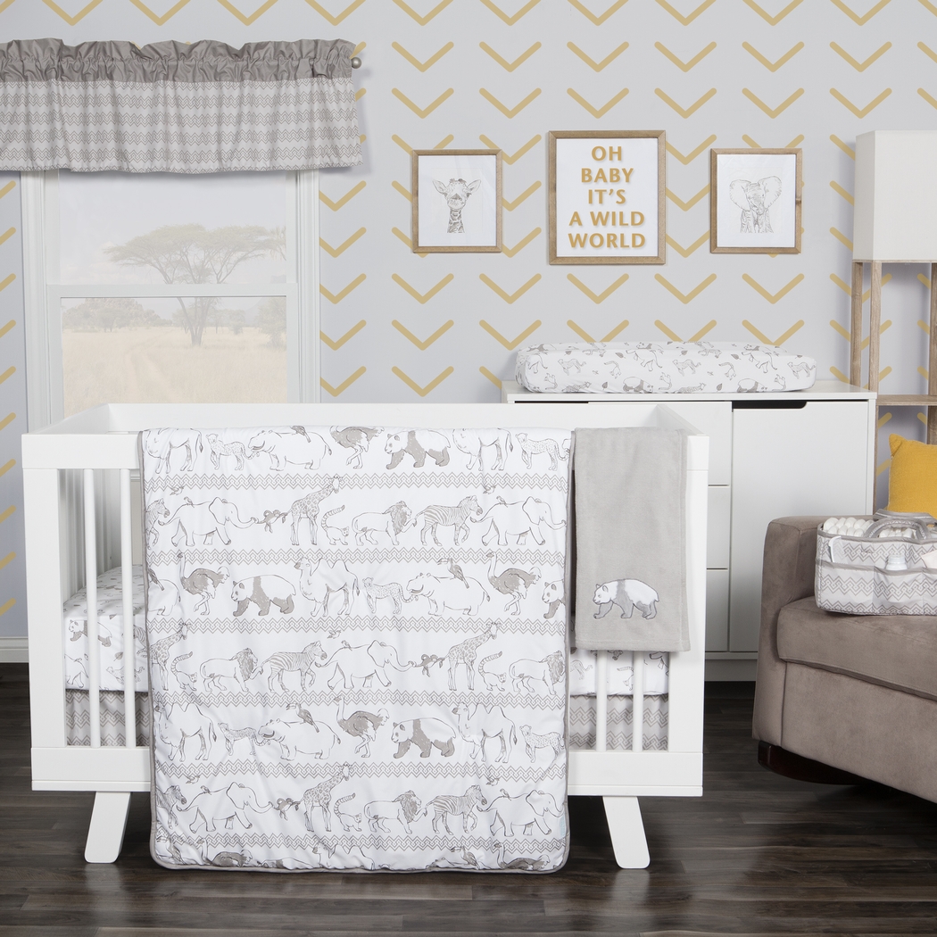 Waverly Congo Line Gray 5 Pc Baby Bedding Set - Thumbnail - Image 1